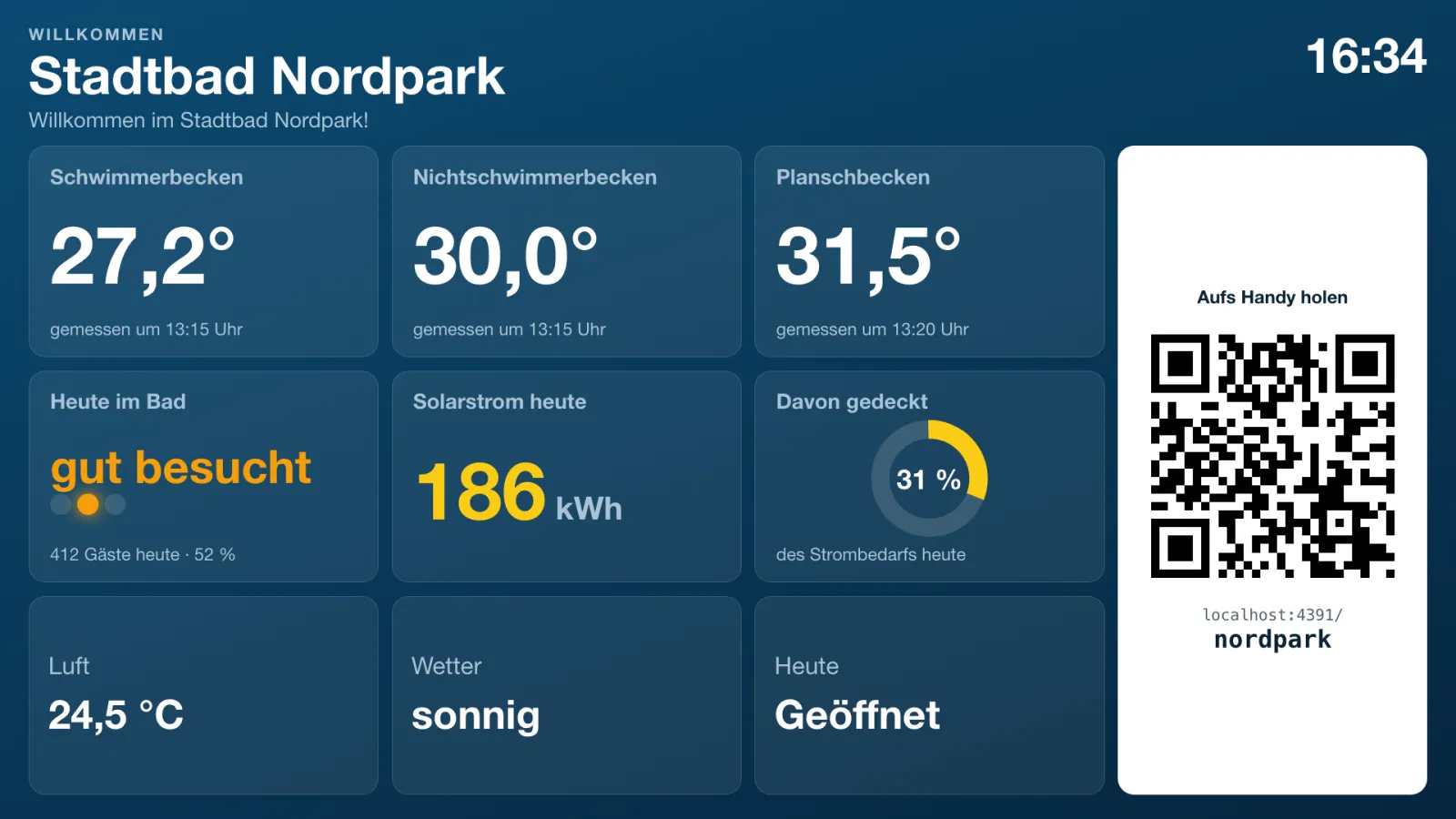 Öffentlicher Monitor für Besucher