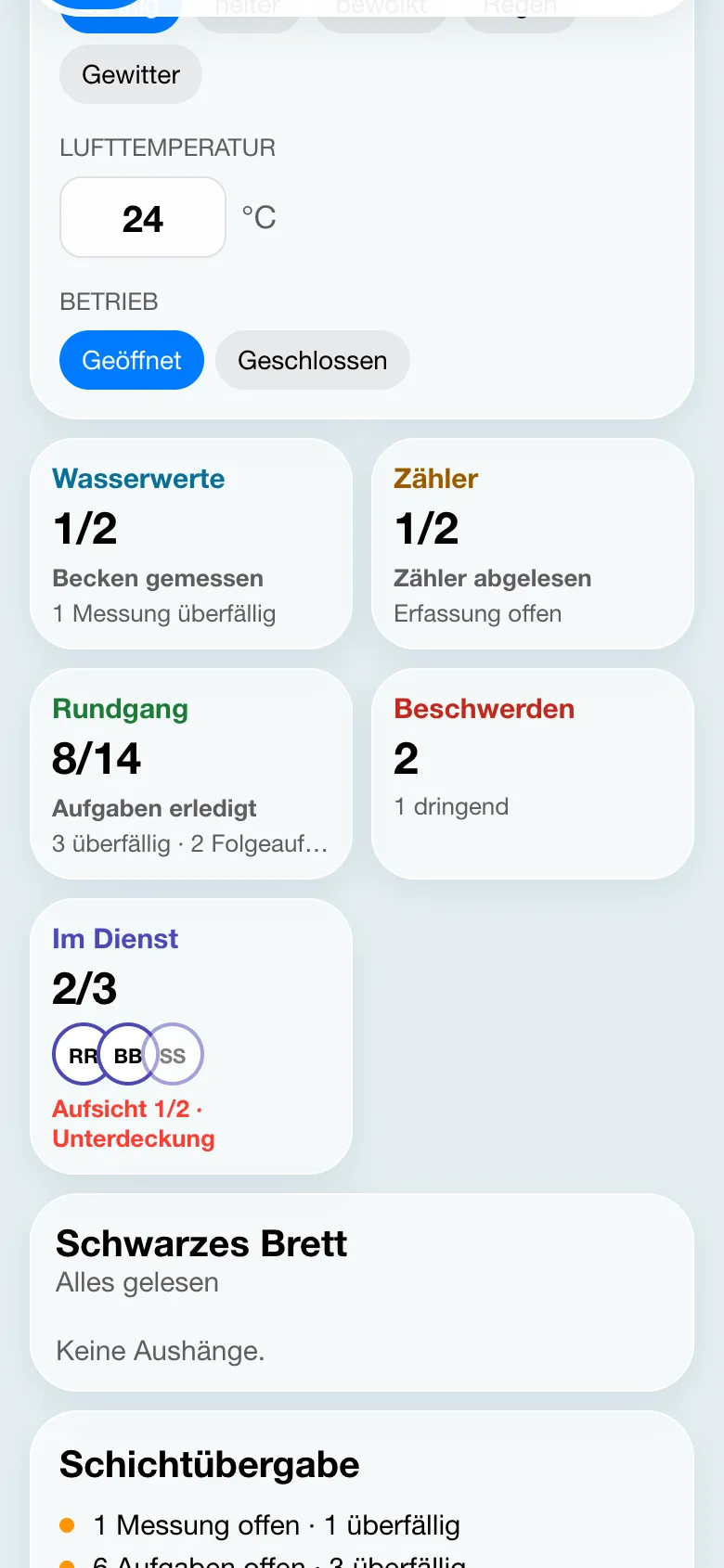 Startseite Personal auf dem Handy